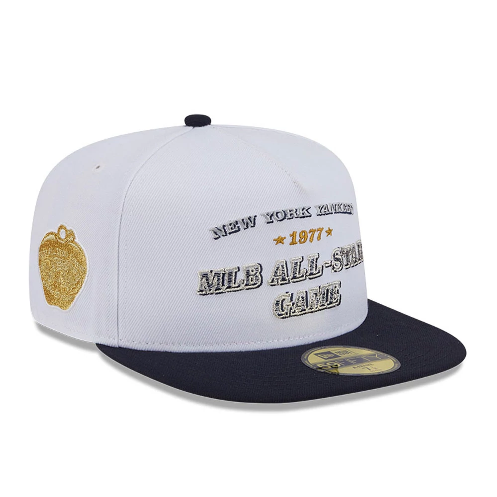 This is a New York Yankees Summer Derby White 59FIFTY A-Frame Fitted Cap 1