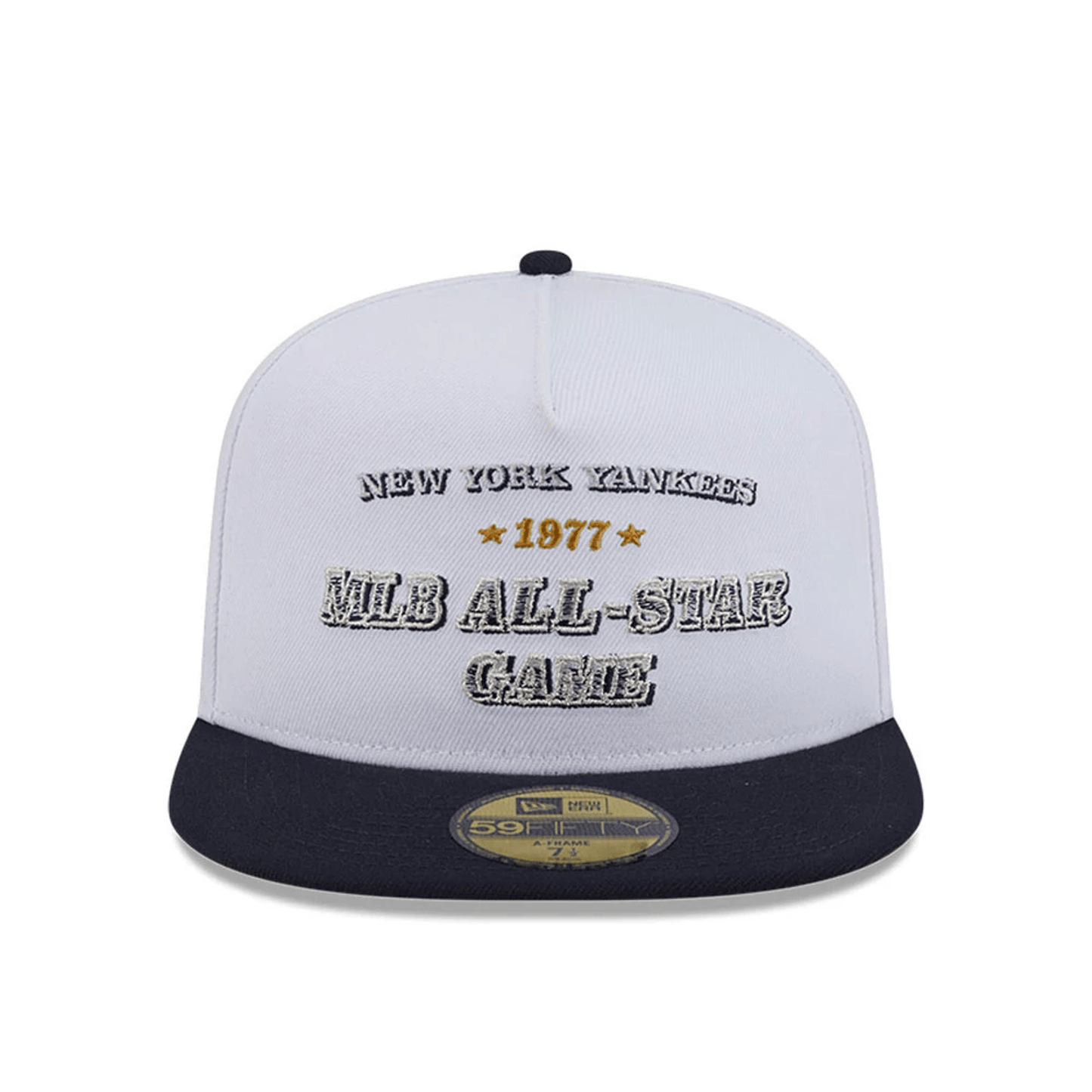 This is a New York Yankees Summer Derby White 59FIFTY A-Frame Fitted Cap 3