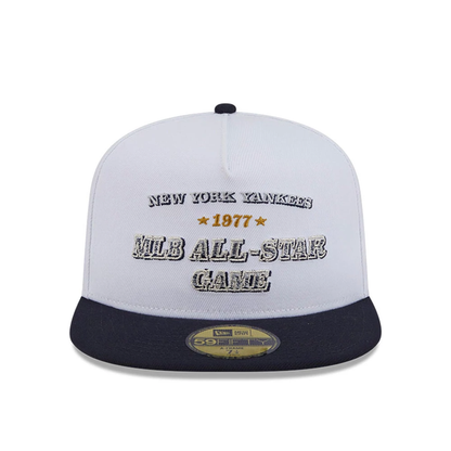 This is a New York Yankees Summer Derby White 59FIFTY A-Frame Fitted Cap 3