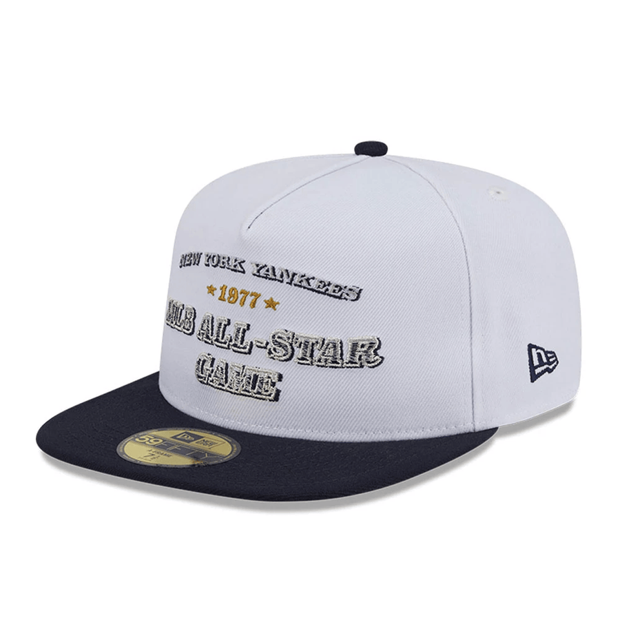 This is a New York Yankees Summer Derby White 59FIFTY A-Frame Fitted Cap 4