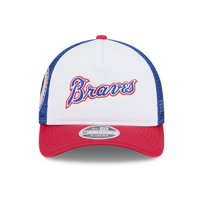 This is a Atlanta Braves Summer Derby White 9FORTY M-Crown A-Frame Adjustable Cap 3