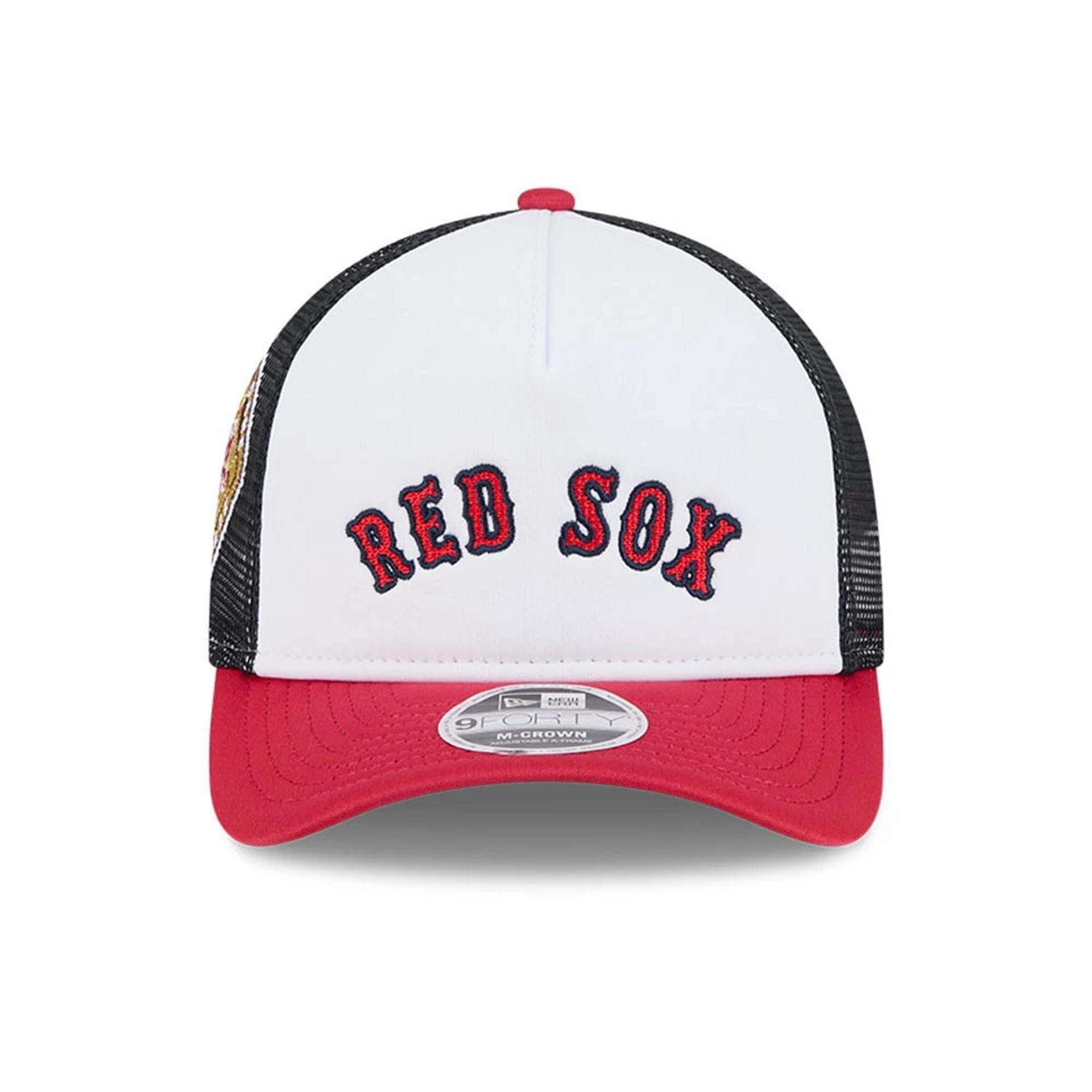 This is a Boston Red Sox Summer Derby White 9FORTY M-Crown A-Frame Adjustable Cap 3