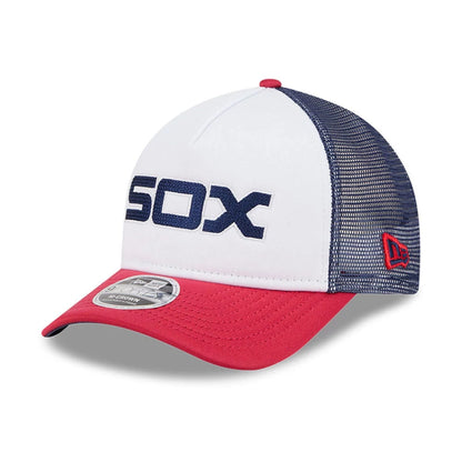 This is a Chicago White Sox Summer Derby White 9FORTY M-Crown A-Frame Adjustable Cap 4