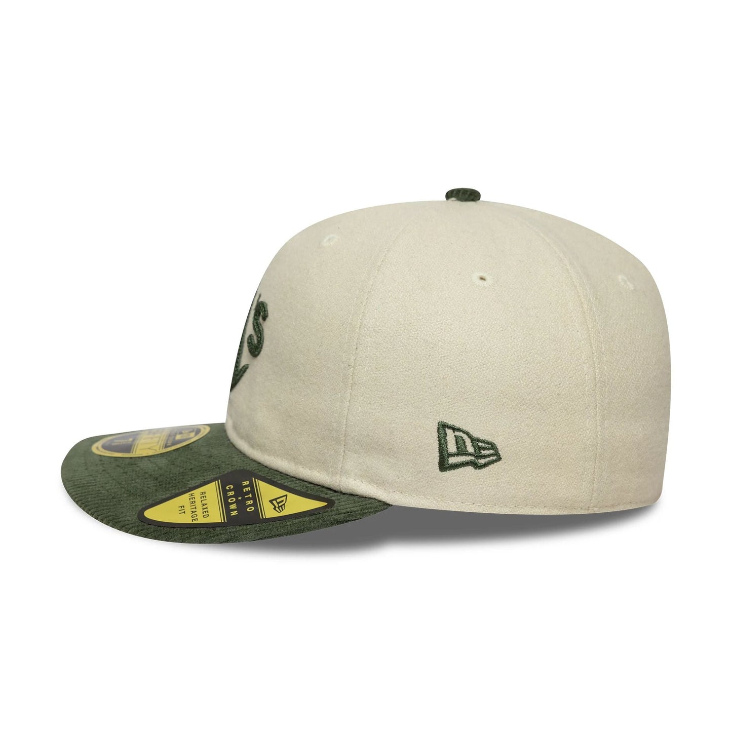 This is a Oakland Athletics MLB 59FIFTY Day 2025 Cream Retro Crown 59FIFTY Fitted Cap 6
