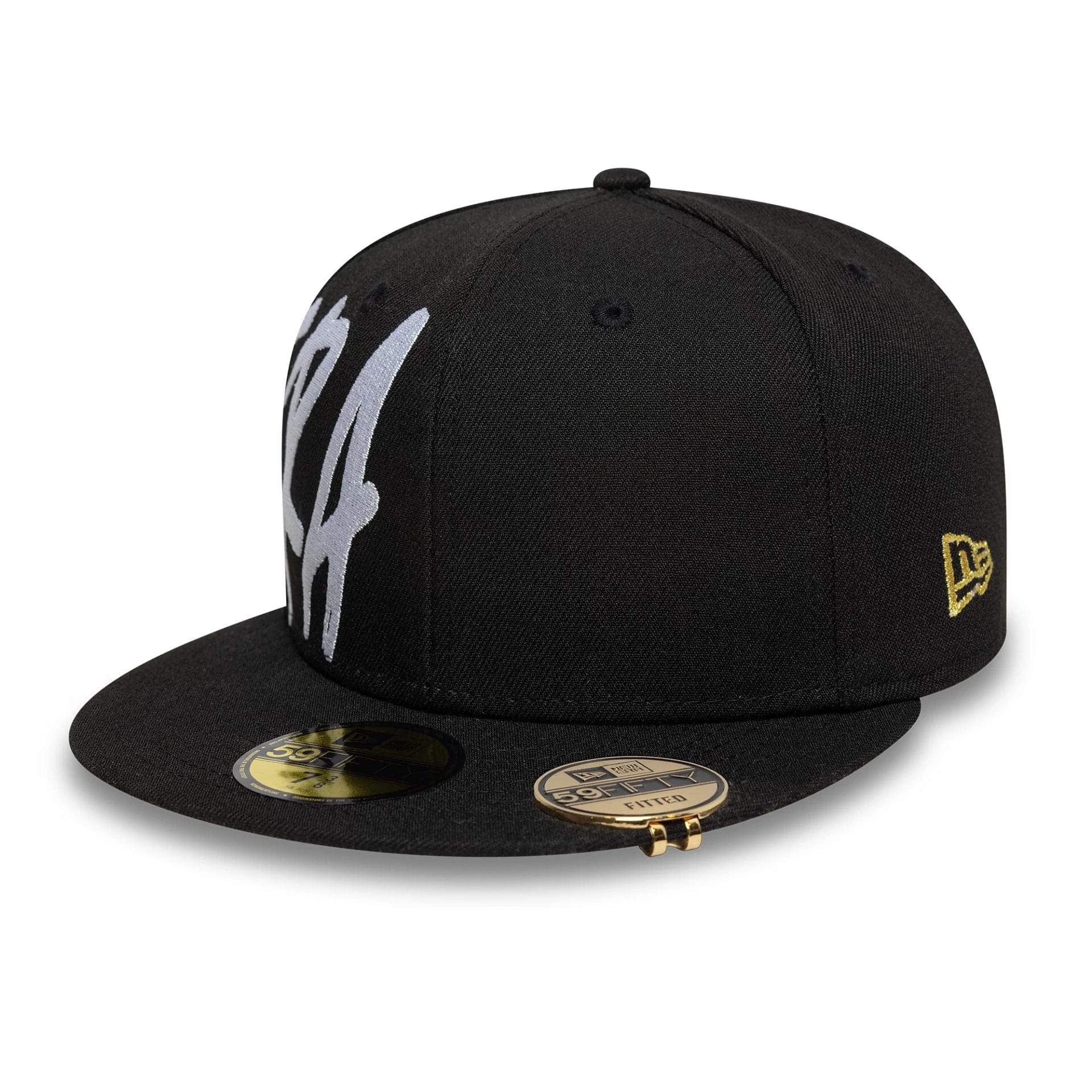 This is a New Era Script 59FIFTY Day 2025 Black 59FIFTY Fitted Cap 4