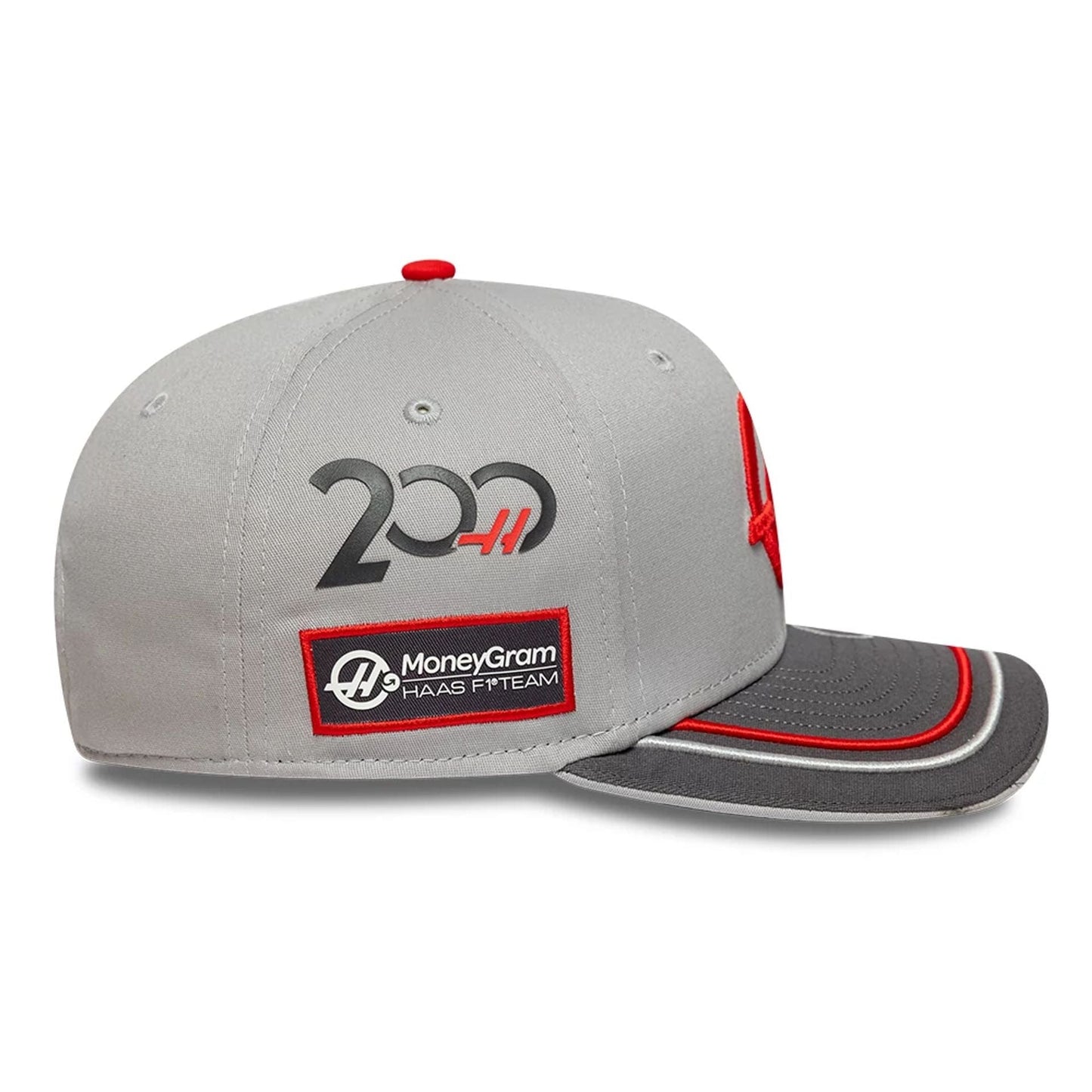 This is a MoneyGram Hass F1 Esteban Ocon 200th Race Dark Grey 9SEVENTY Stretch Snap Adjustable Cap 4