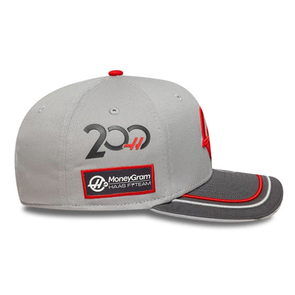 This is a MoneyGram Hass F1 Esteban Ocon 200th Race Dark Grey 9SEVENTY Stretch Snap Adjustable Cap 4