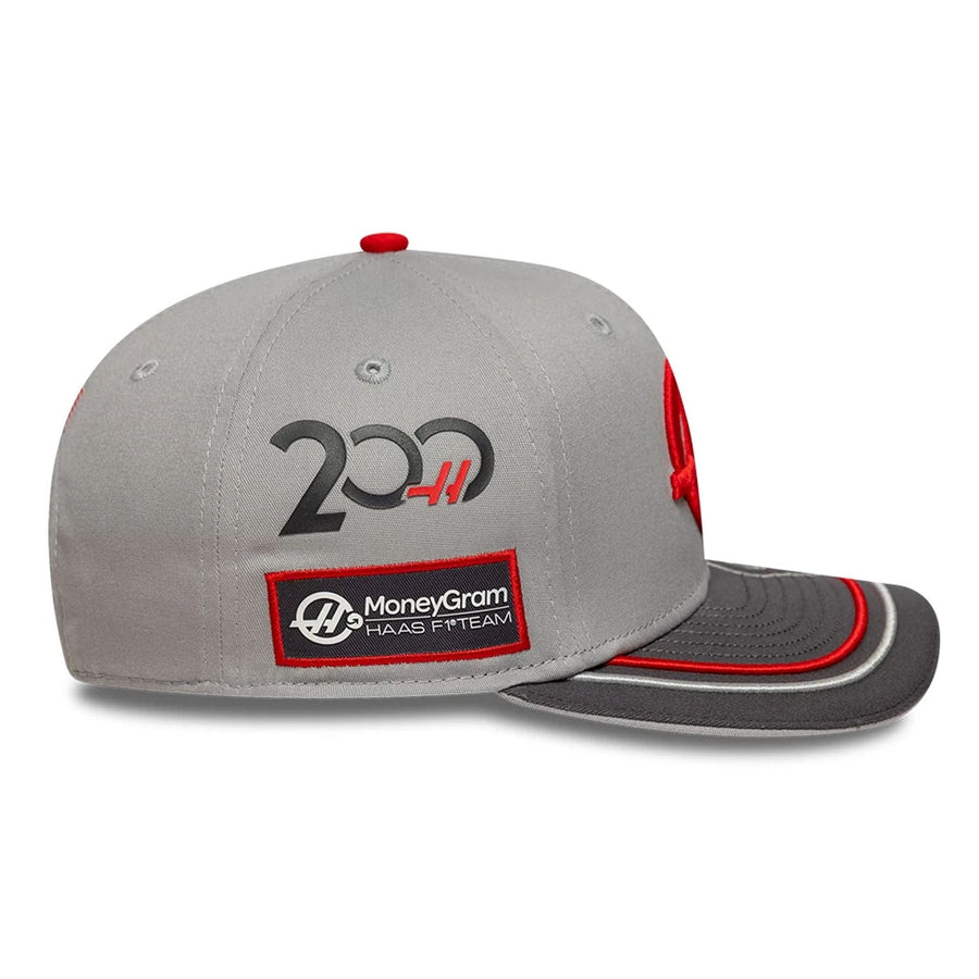This is a MoneyGram Hass F1 Oliver Bearman 200th Race Dark Grey 9SEVENTY Snapback Adjustable Cap 4