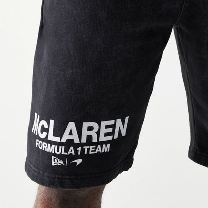 The Male model is wearing McLaren Racing Wordmark Black Oversized Shorts 4