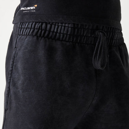 The Male model is wearing McLaren Racing Wordmark Black Oversized Shorts 5