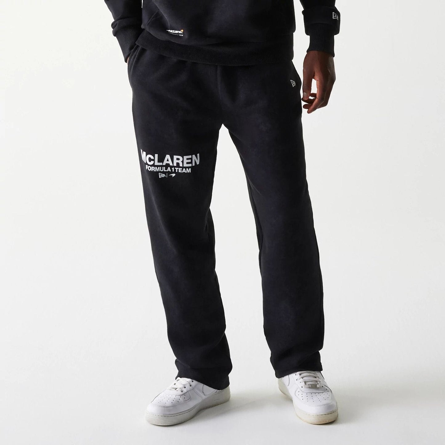 The Male model is wearing McLaren Racing Black Straight Leg Joggers 1