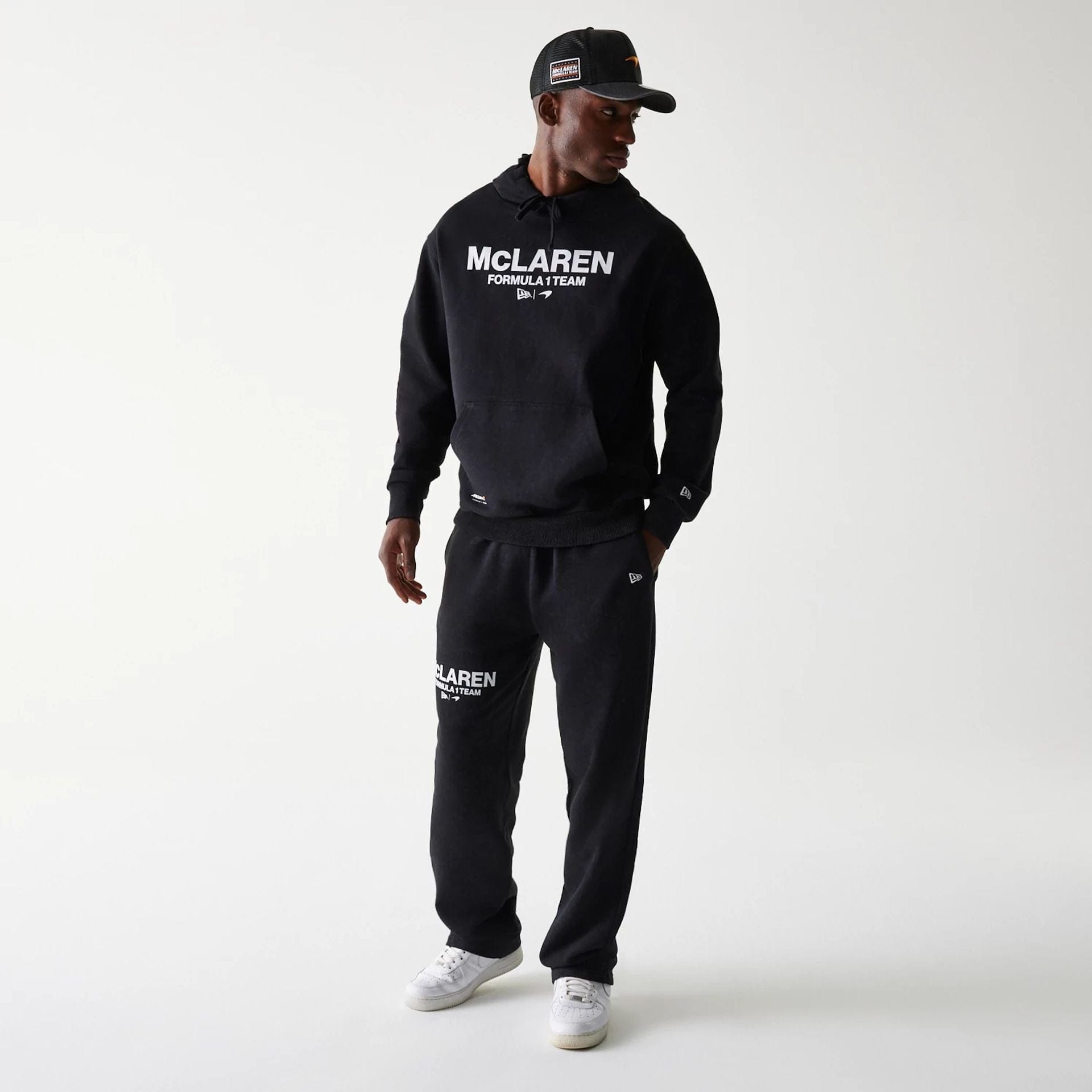 The Male model is wearing McLaren Racing Black Straight Leg Joggers 8