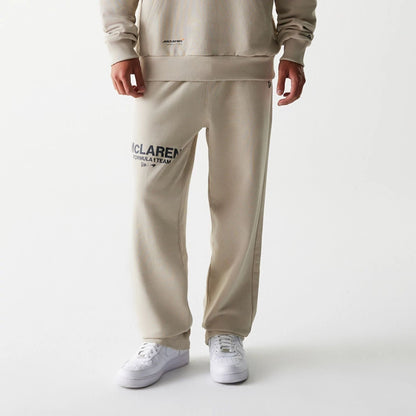 The Male model is wearing McLaren Racing Light Beige Straight Leg Joggers 7