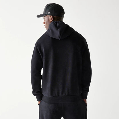 The Male model is wearing McLaren Racing Wordmark Black Oversized Pullover Hoodie 2
