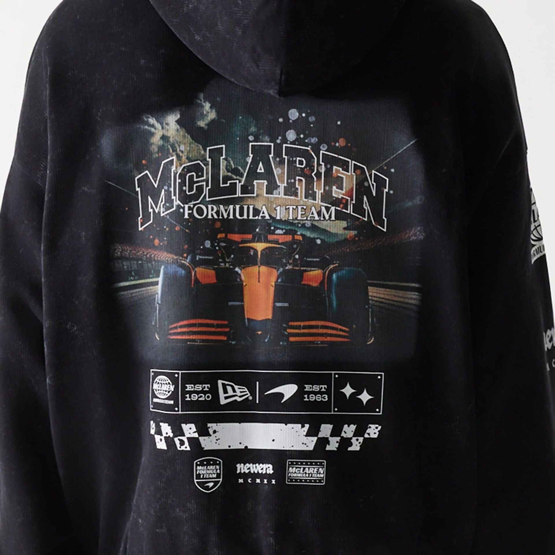 McLaren Racing Graphic Black Full Zip Oversized Hoodie | NEC EU