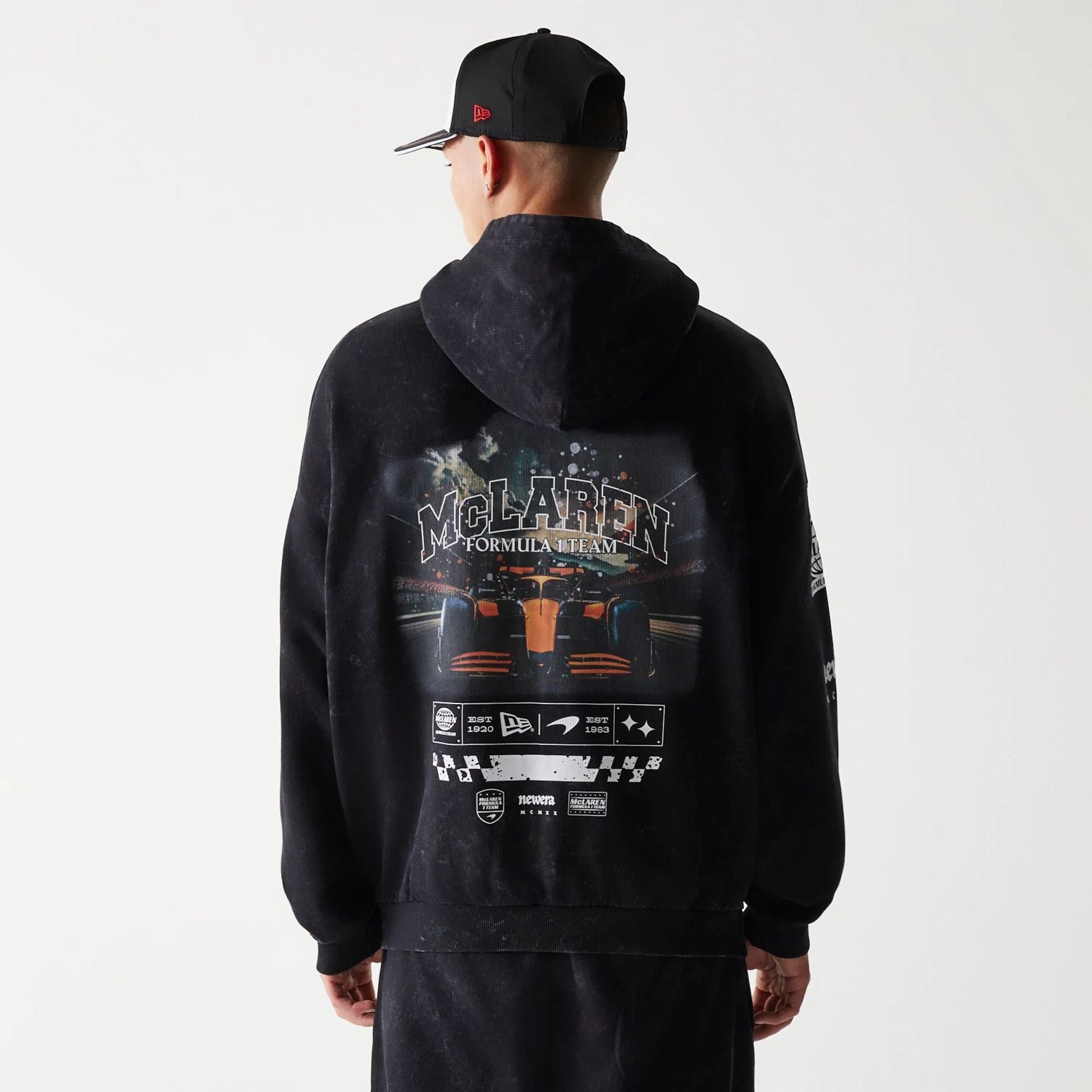 McLaren Racing Graphic Black Full Zip Oversized Hoodie | NEC EU