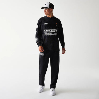 The Male model is wearing McLaren Racing Black Long Sleeve T-Shirt 7