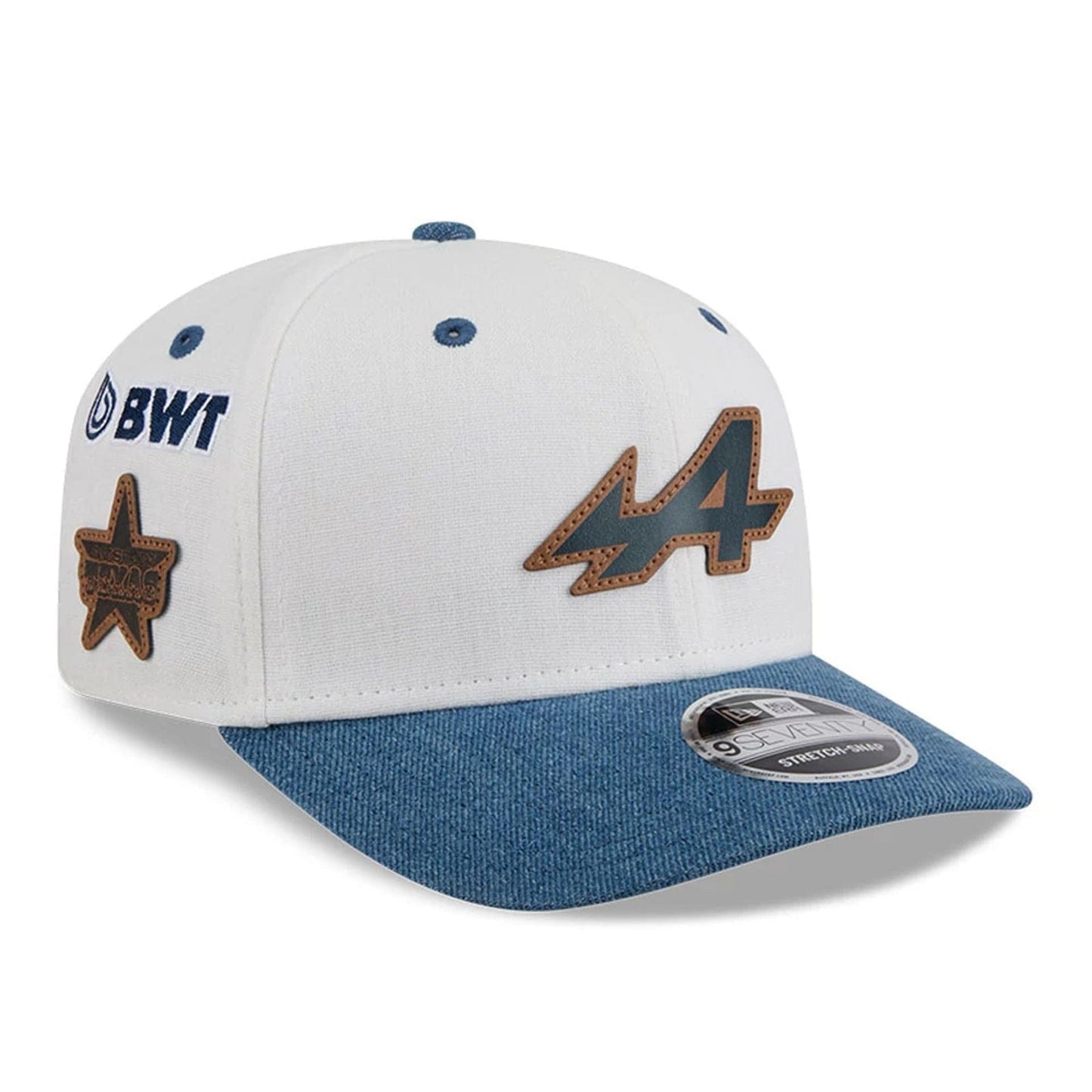 This is a Alpine Racing Austin Race Special White 9SEVENTY Stretch Snap Adjustable Cap 4