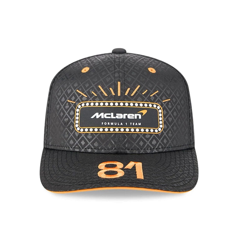 This is a McLaren Racing Oscar Piastri Vegas Race Special Black 9SEVENTY Stretch Snap Adjustable Cap 3