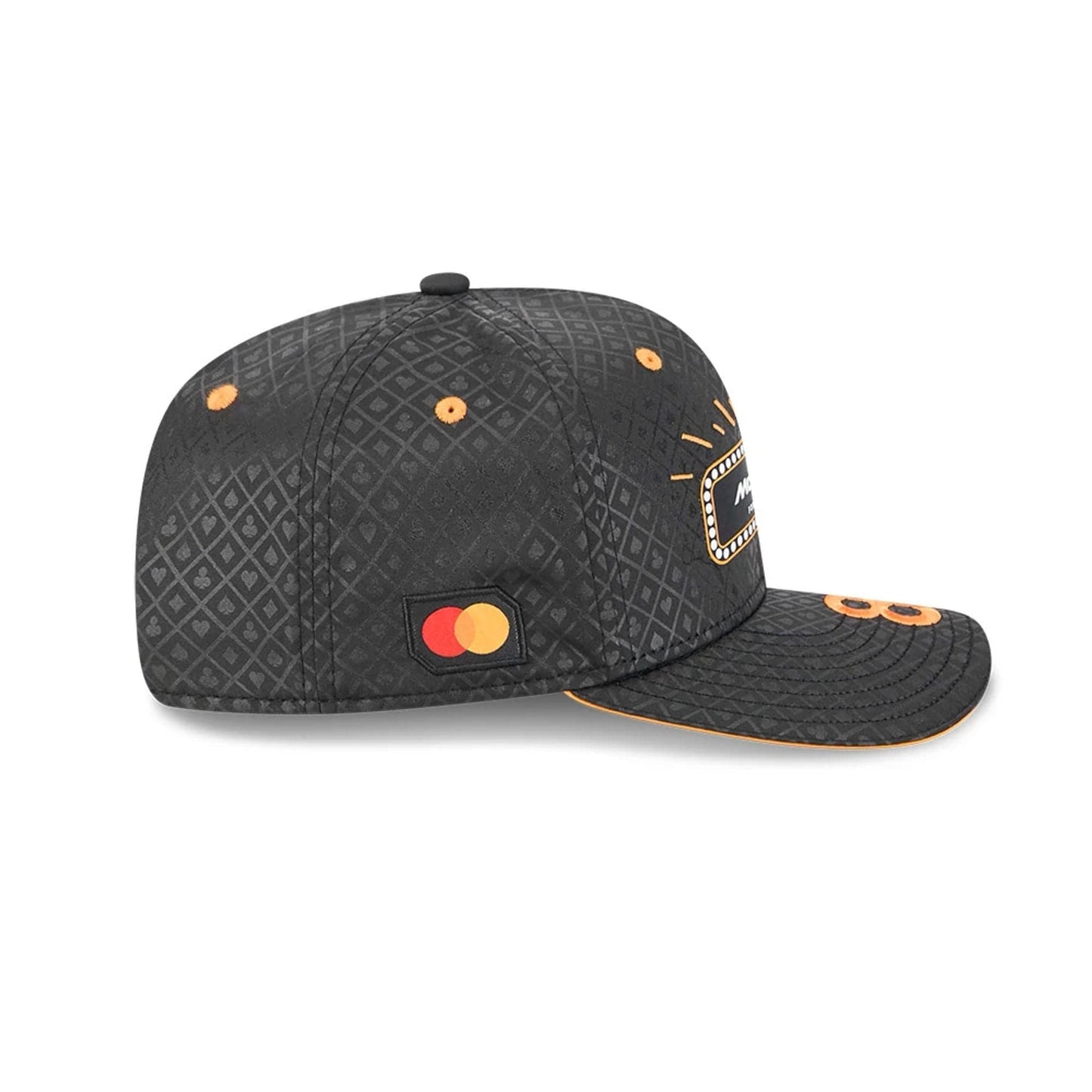 This is a McLaren Racing Oscar Piastri Vegas Race Special Black 9SEVENTY Stretch Snap Adjustable Cap 5