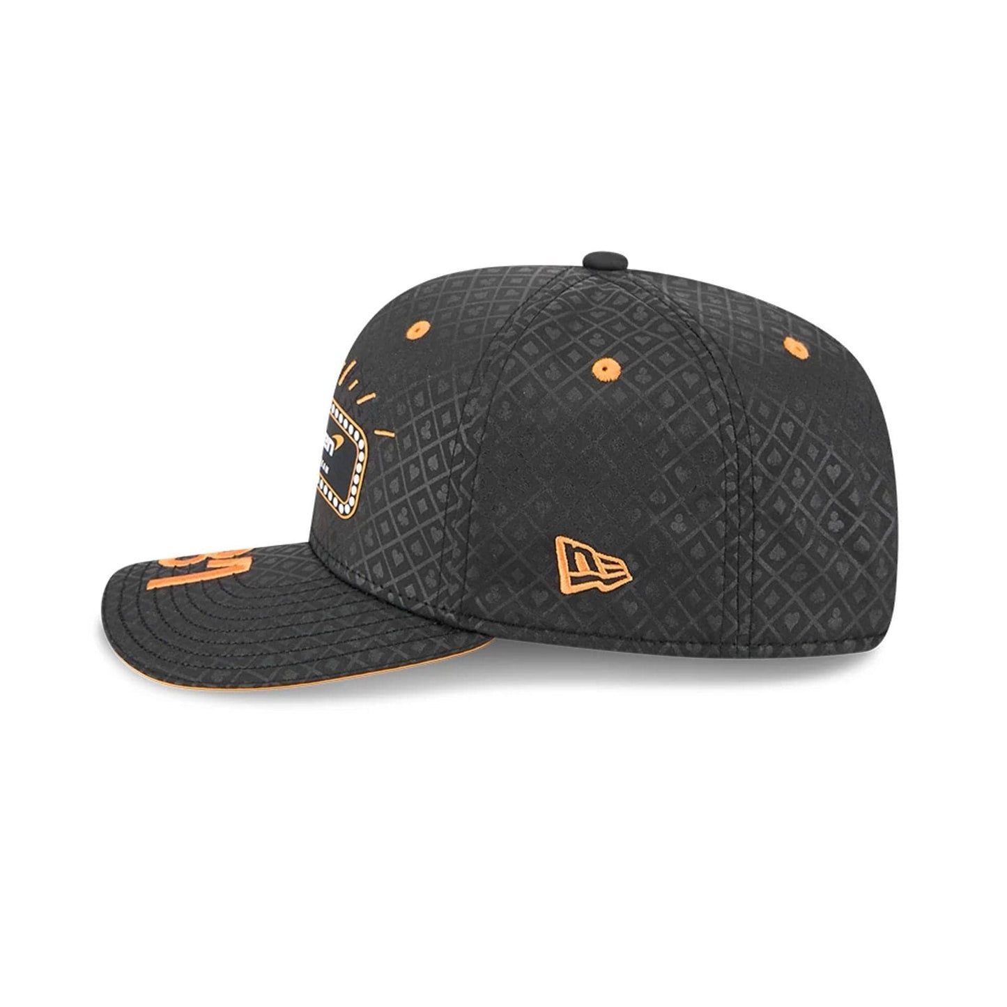 This is a McLaren Racing Oscar Piastri Vegas Race Special Black 9SEVENTY Stretch Snap Adjustable Cap 6