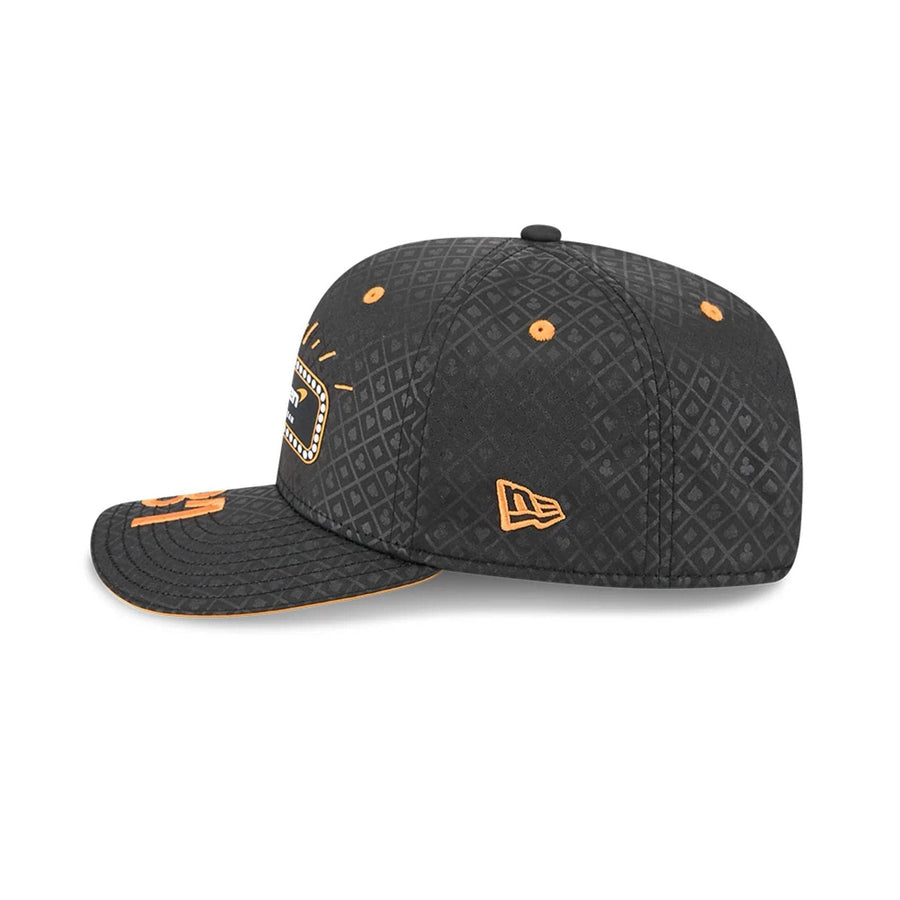 This is a McLaren Racing Oscar Piastri Vegas Race Special Black 9SEVENTY Stretch Snap Adjustable Cap 6