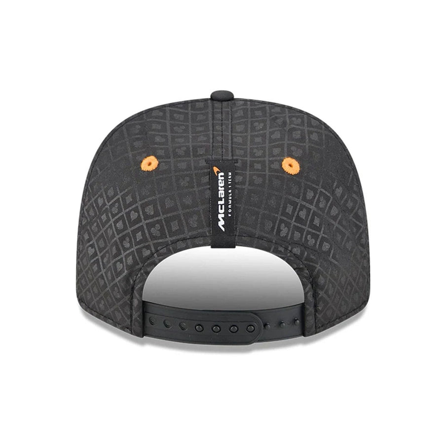 This is a McLaren Racing Oscar Piastri Vegas Race Special Black 9SEVENTY Stretch Snap Adjustable Cap 7