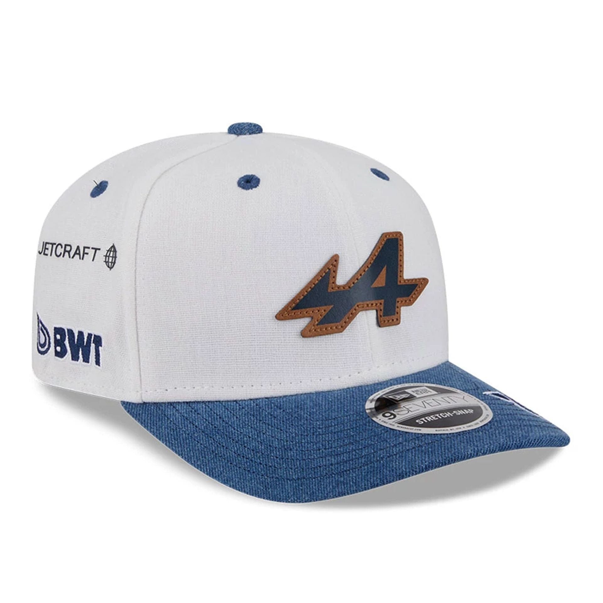 This is a Alpine Racing Jack Doohan Austin Race Special White 9SEVENTY Stretch Snap Adjustable Cap 4