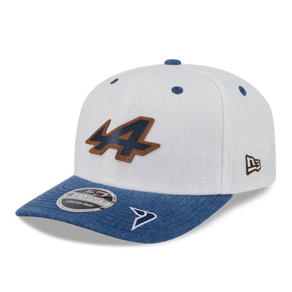 This is a Alpine Racing Jack Doohan Austin Race Special White 9SEVENTY Stretch Snap Adjustable Cap 1