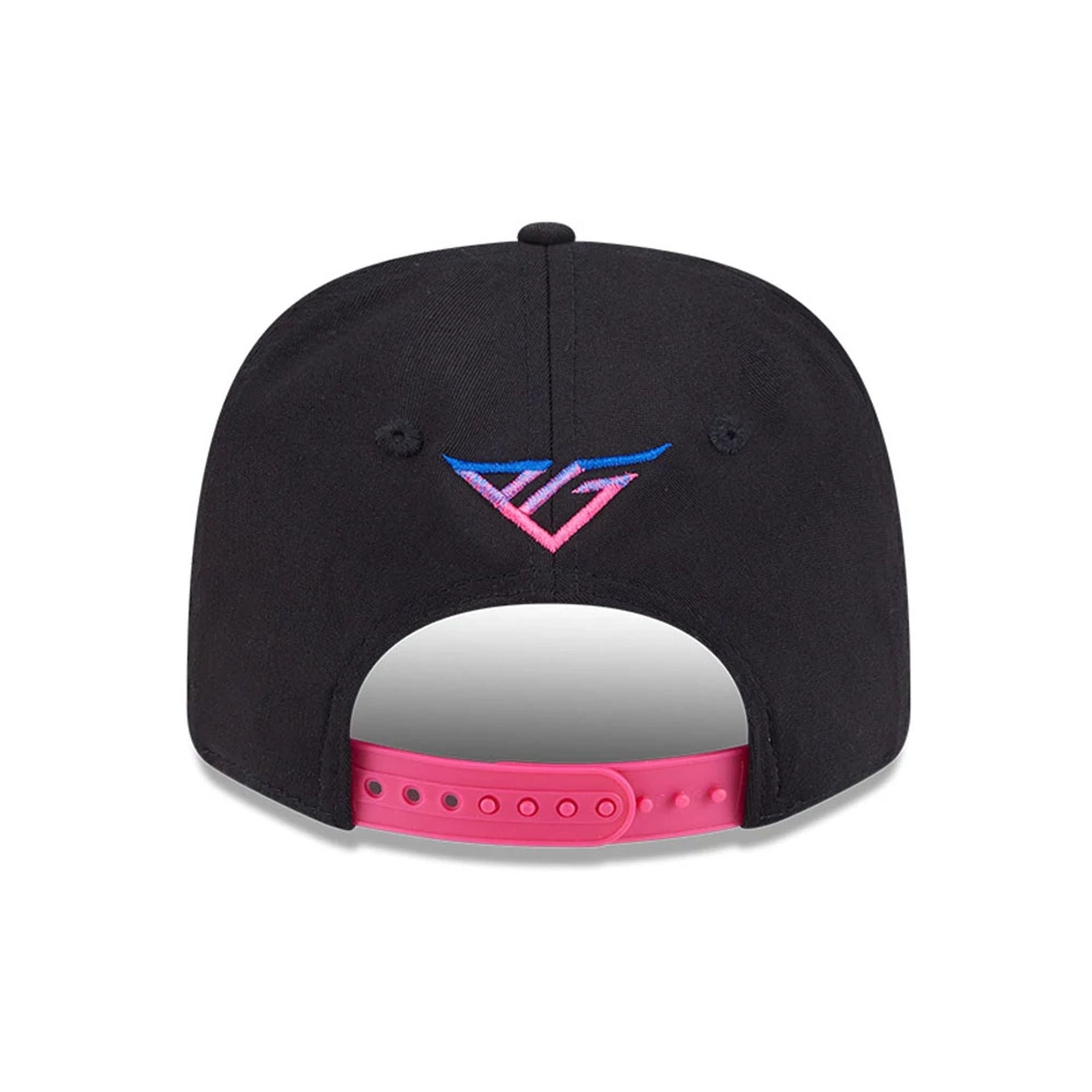 This is a Alpine Racing Pierre Gasly Vegas Race Special Black 9SEVENTY Stretch Snap Adjustable Cap 6