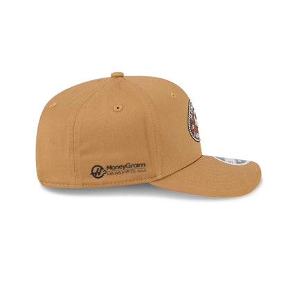This is a MoneyGram Haas Formula 1 Austin Race Special Beige 9SEVENTY Stretch Snap Adjustable Cap 5