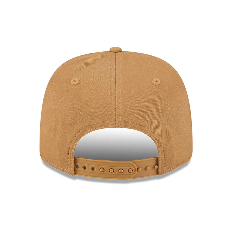 This is a MoneyGram Haas Formula 1 Austin Race Special Beige 9SEVENTY Stretch Snap Adjustable Cap 7