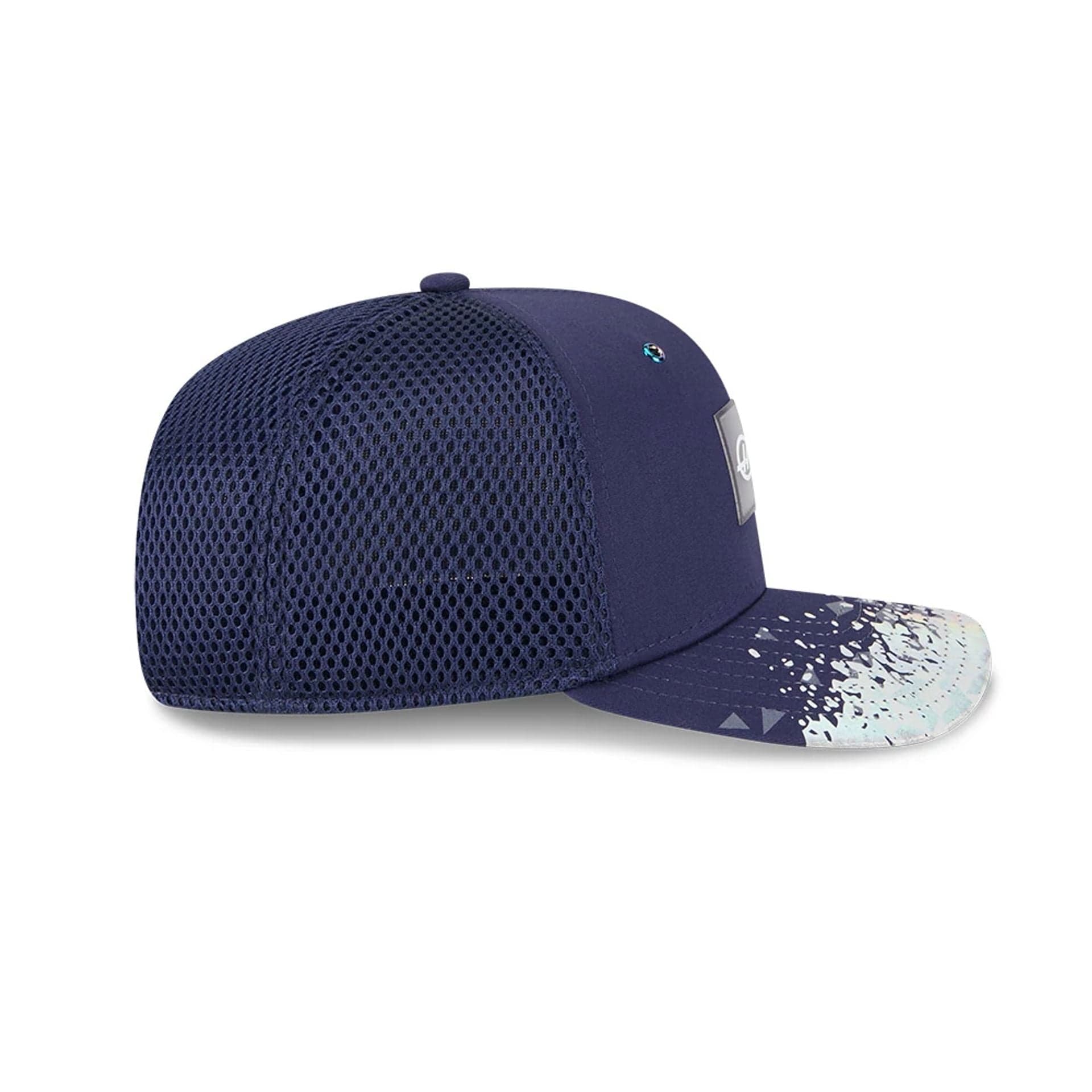 This is a MoneyGram Haas Formula 1 Oliver Bearman Vegas Race Special Navy 9SEVENTY Stretch Snap Adjustable Cap 6