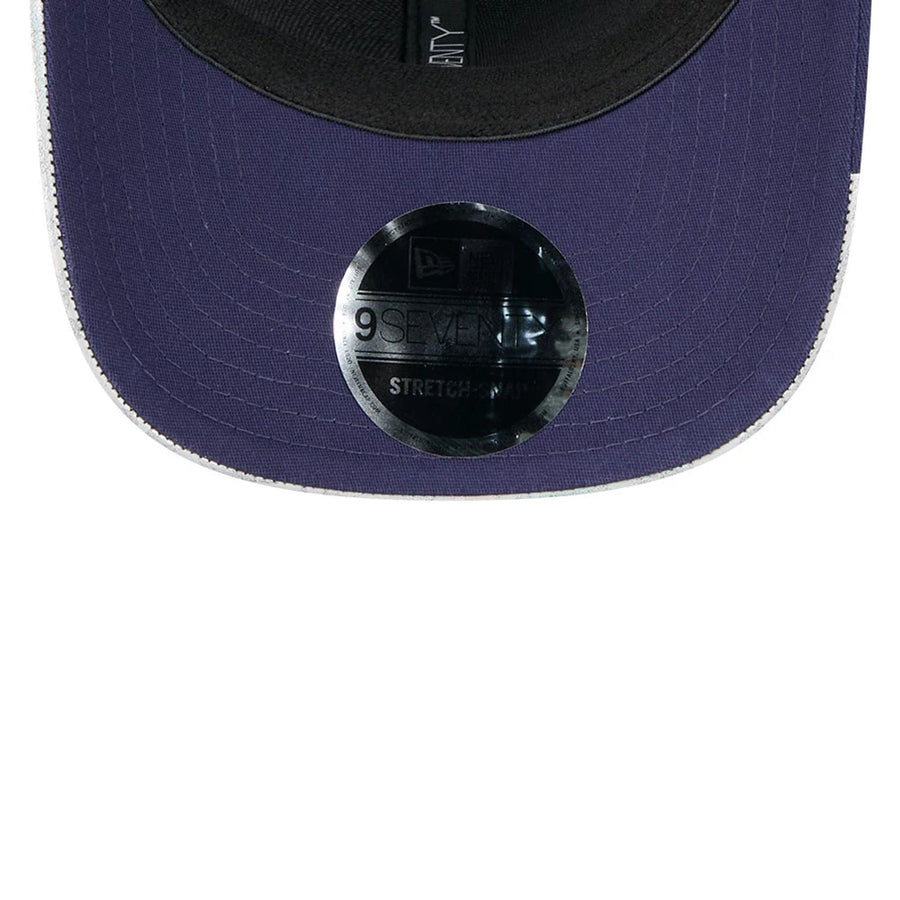 This is a MoneyGram Haas Formula 1 Oliver Bearman Vegas Race Special Navy 9SEVENTY Stretch Snap Adjustable Cap 7