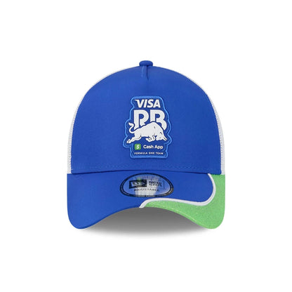This is a Visa Cash App Racing Bulls Vegas Glitter Blue 9FORTY E-Frame Trucker Adjustable Cap 3