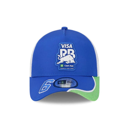 This is a Visa Cash App Racing Bulls Vegas Race Special Blue 9FORTY E-Frame Trucker Adjustable Cap 2