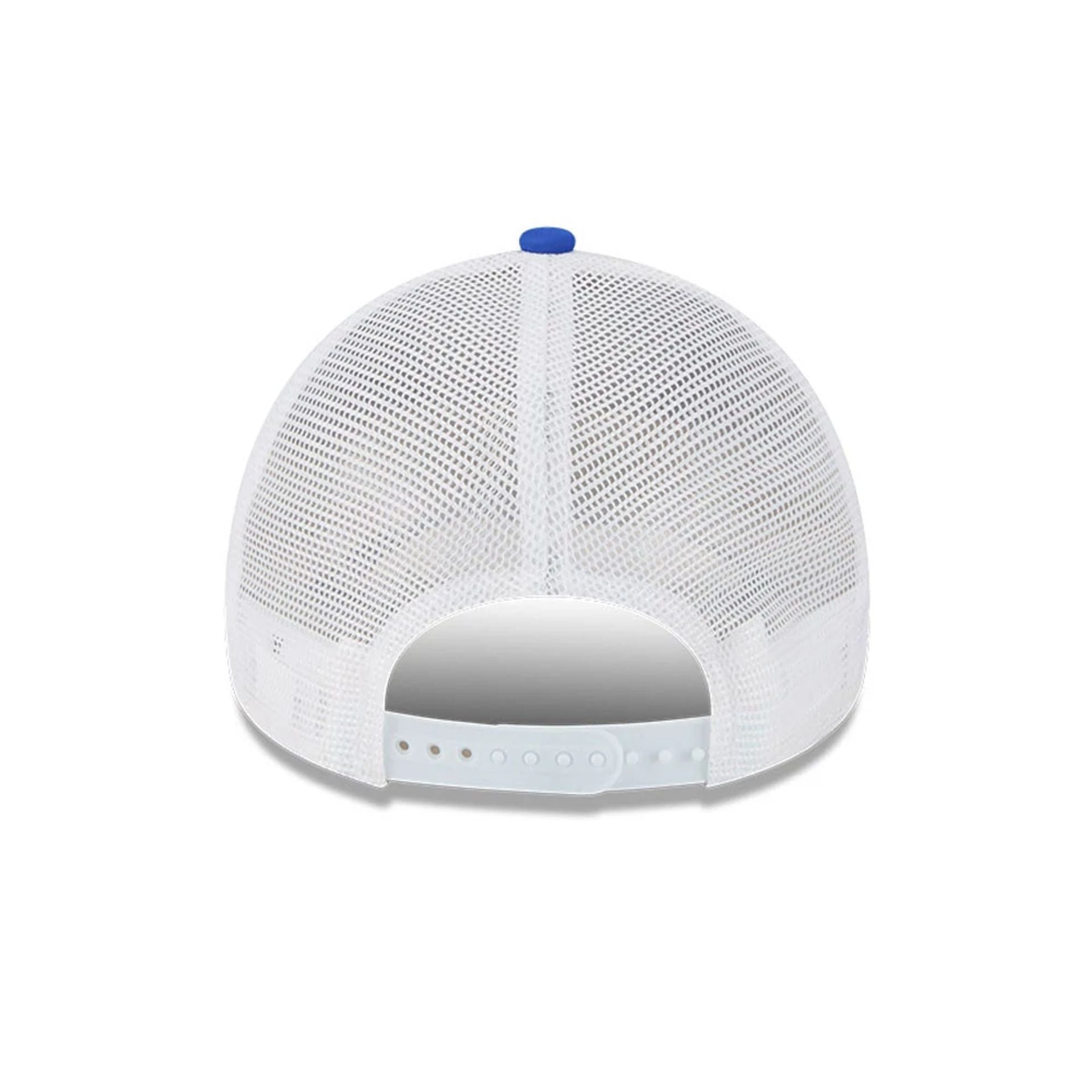 This is a Visa Cash App Racing Bulls Vegas Race Special Blue 9FORTY E-Frame Trucker Adjustable Cap 6