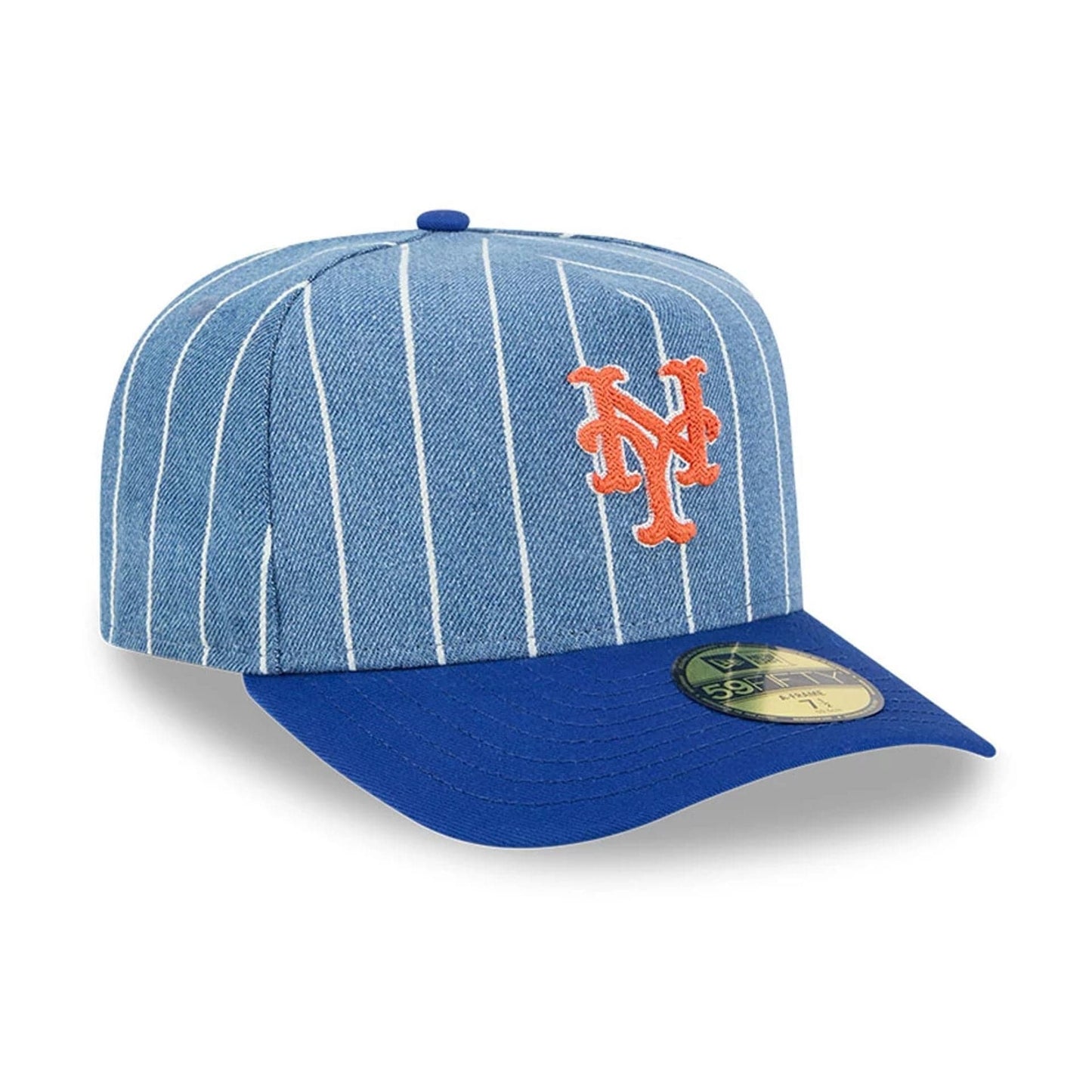 This is a New York Mets MLB Parallel Blue 59FIFTY A-Frame Fitted Cap 3