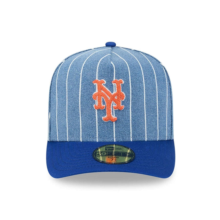 This is a New York Mets MLB Parallel Blue 59FIFTY A-Frame Fitted Cap 4
