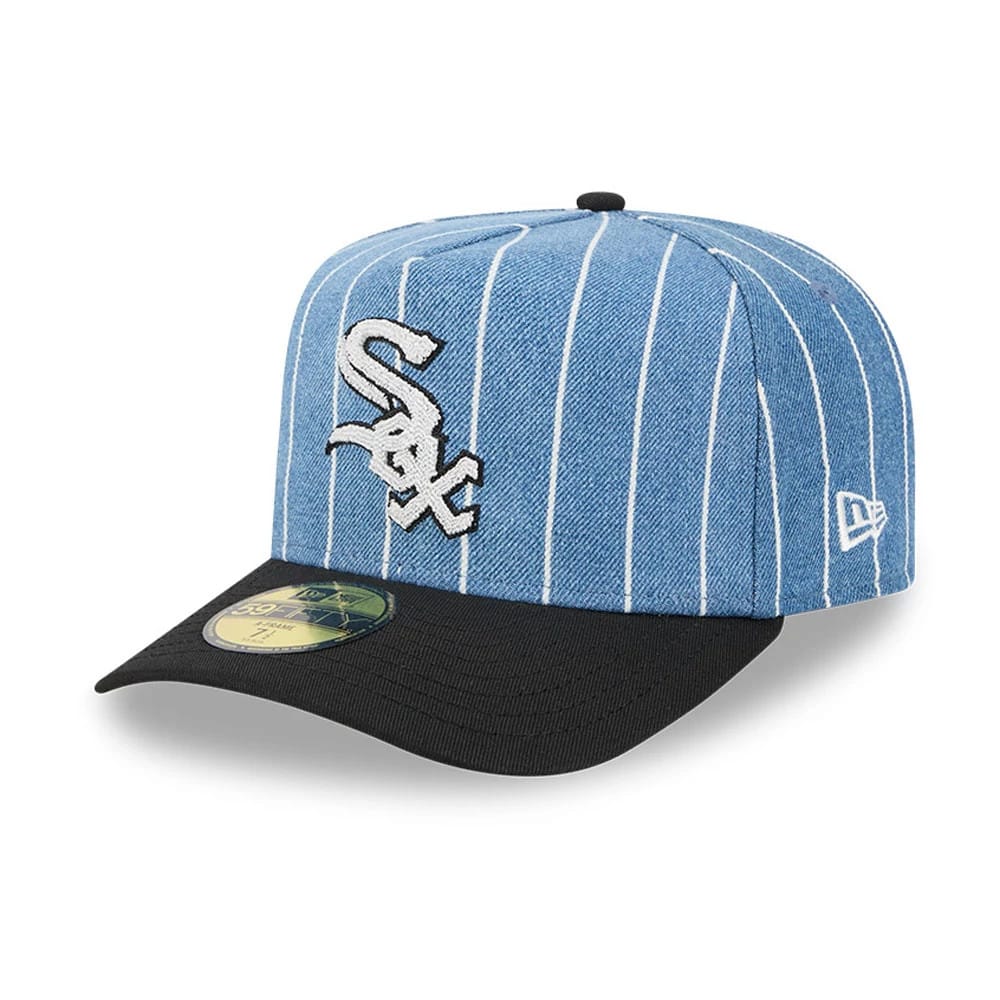 This is a Chicago White Sox MLB Parallel Black 59FIFTY A-Frame Fitted Cap 1