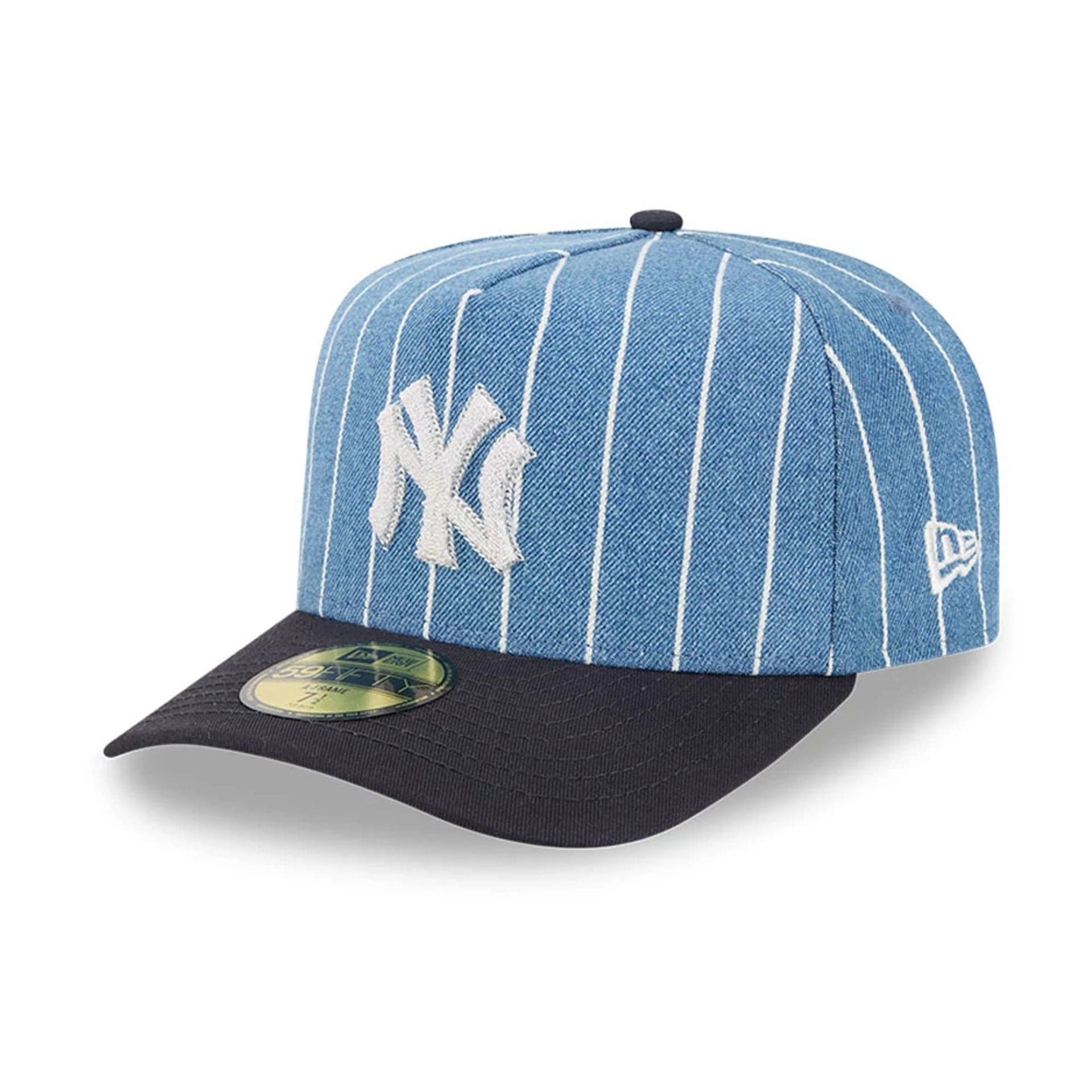 This is a New York Yankees MLB Parallel Navy 59FIFTY A-Frame Fitted Cap 1