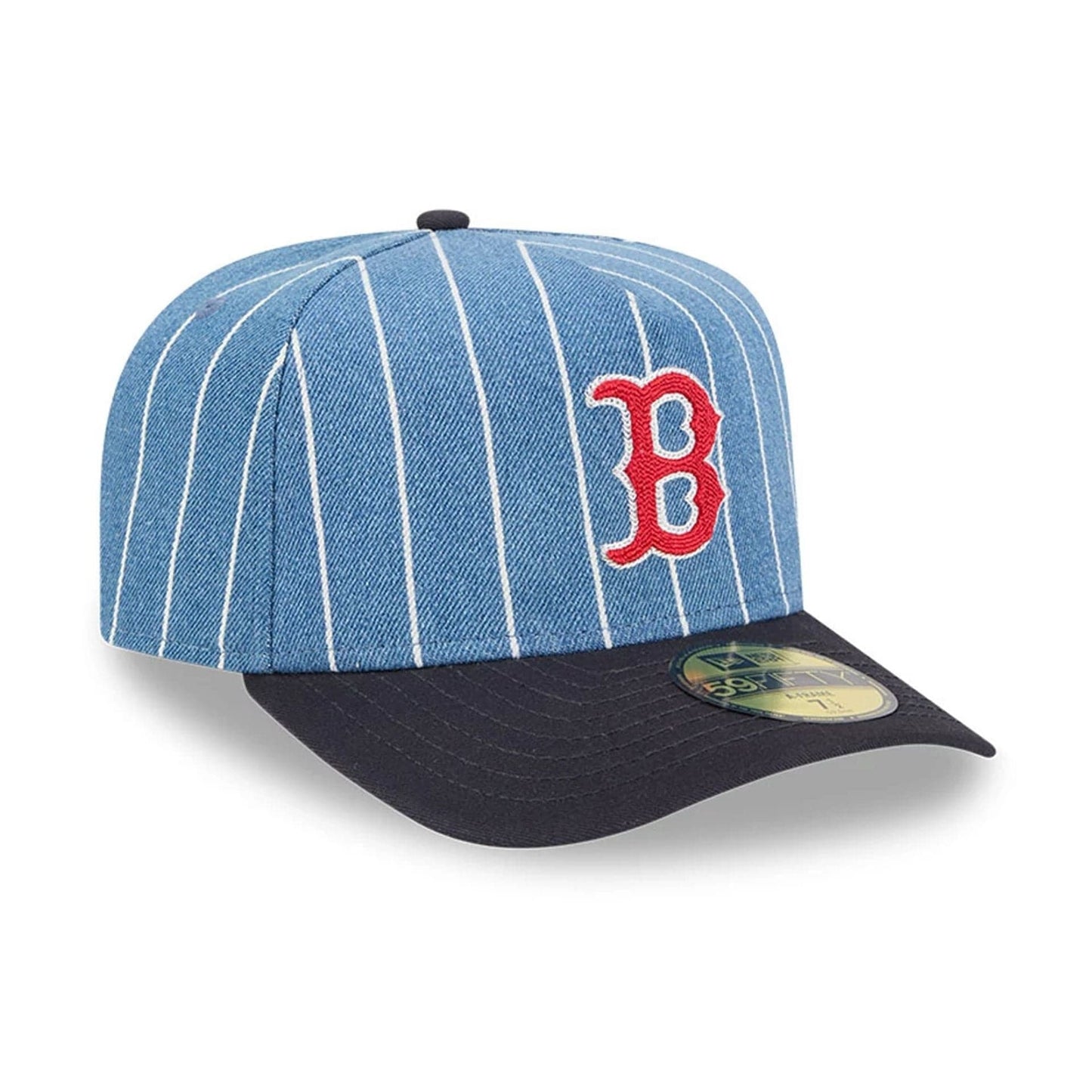 This is a Boston Red Sox MLB Parallel Navy 59FIFTY A-Frame Fitted Cap 4