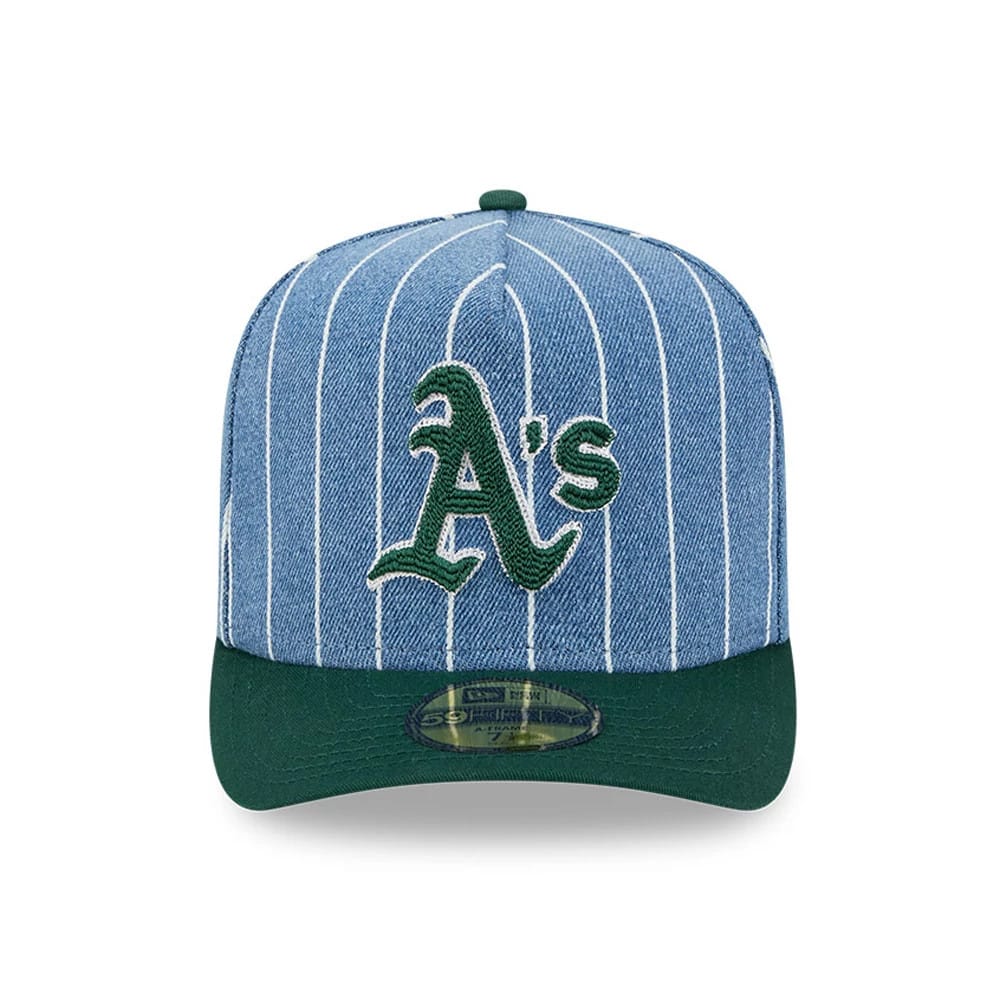 This is a Athletics MLB Parallel Blue 59FIFTY A-Frame Fitted Cap 4