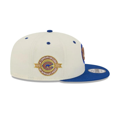 This is a Chicago Cubs MLB Mascot Pin Blue 9FIFTY Snapback Adjustable Cap 6