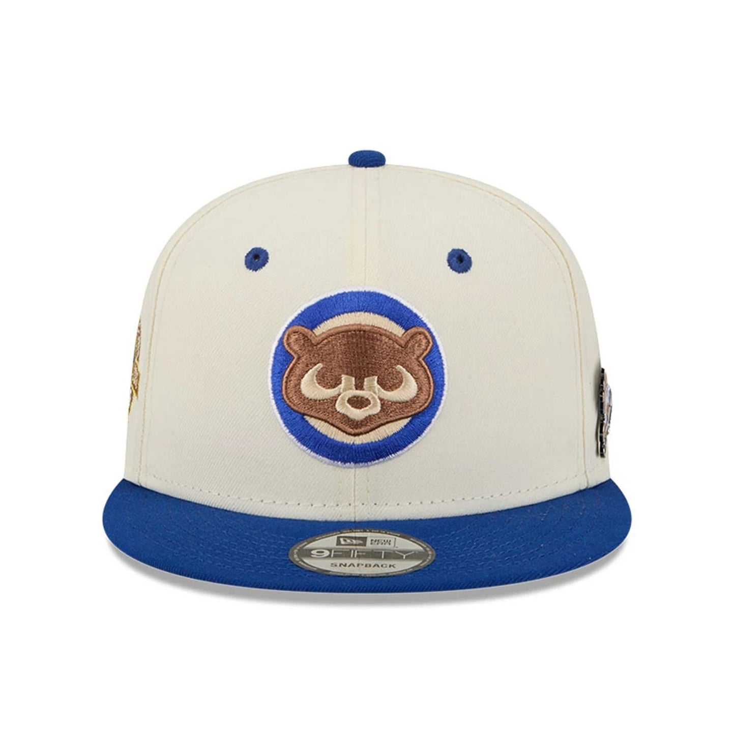 This is a Chicago Cubs MLB Mascot Pin Blue 9FIFTY Snapback Adjustable Cap 3