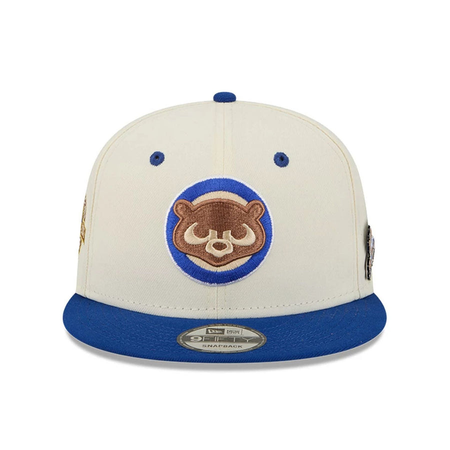 This is a Chicago Cubs MLB Mascot Pin Blue 9FIFTY Snapback Adjustable Cap 3
