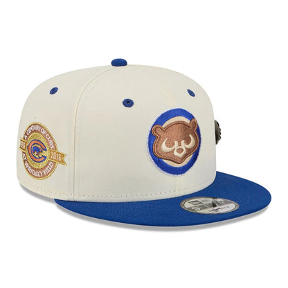 This is a Chicago Cubs MLB Mascot Pin Blue 9FIFTY Snapback Adjustable Cap 4