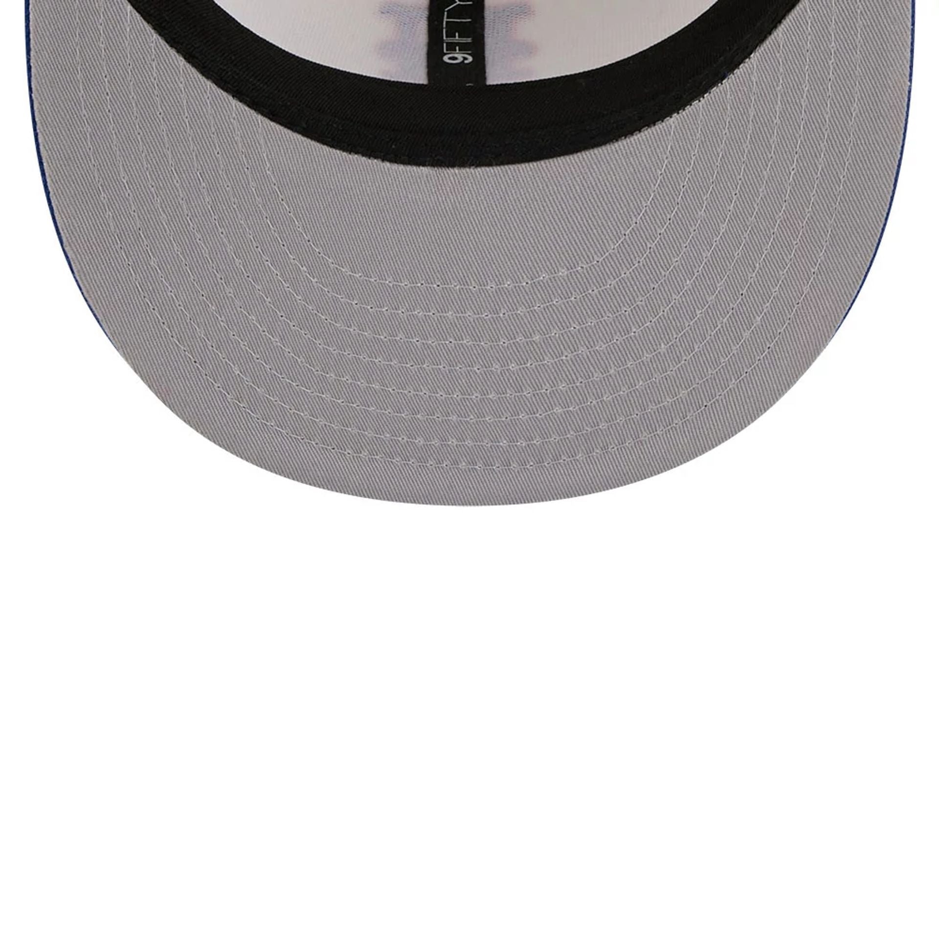 This is a New York Mets MLB Mascot Pin Blue 9FIFTY Snapback Adjustable Cap 2