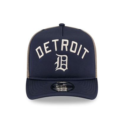 This is a Detroit Tigers MLB Arched Navy 9FIFTY A-Frame Trucker Adjustable Cap 3