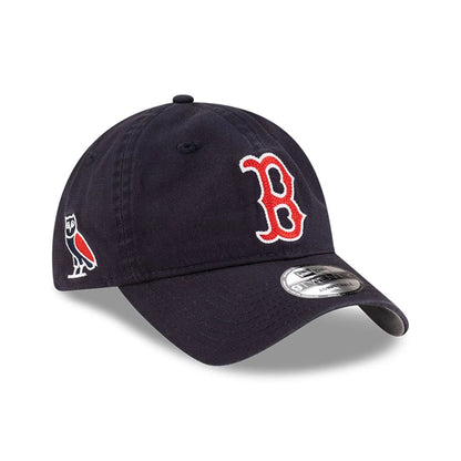 This is a Boston Red Sox OVO x MLB Navy 9TWENTY Adjustable Cap 1